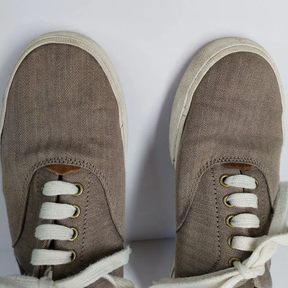 POLO‎ Ralph Lauren Men's 9D Brown Herringbone Vaughn Sneaker Shoes